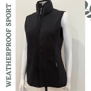 Weatherproof Sport Black Fleece Vest – Size Small Quilted Collar and Inserts